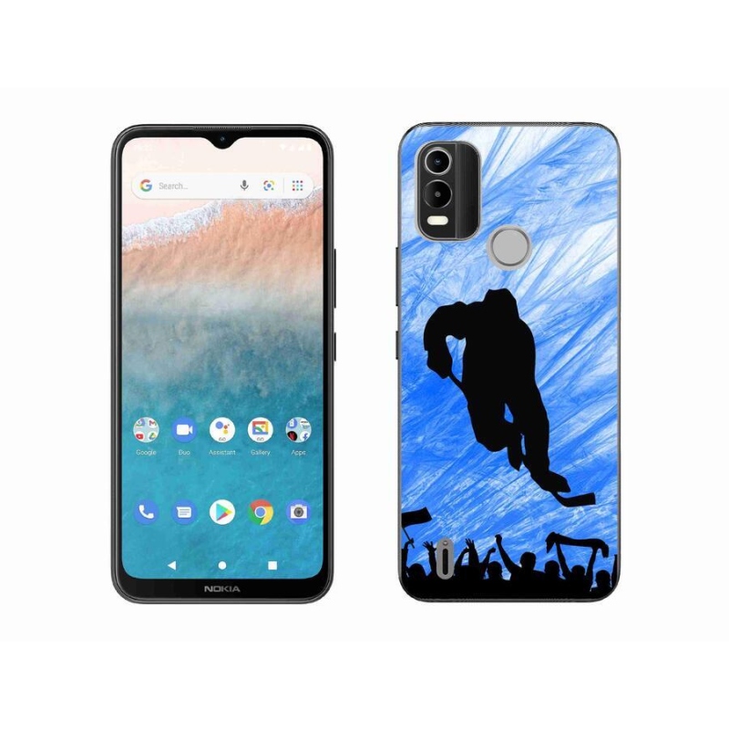 Gelový kryt mmCase na mobil Nokia C21 Plus - hokejový hráč