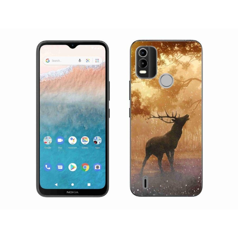Gelový kryt mmCase na mobil Nokia C21 Plus - jelen v říji