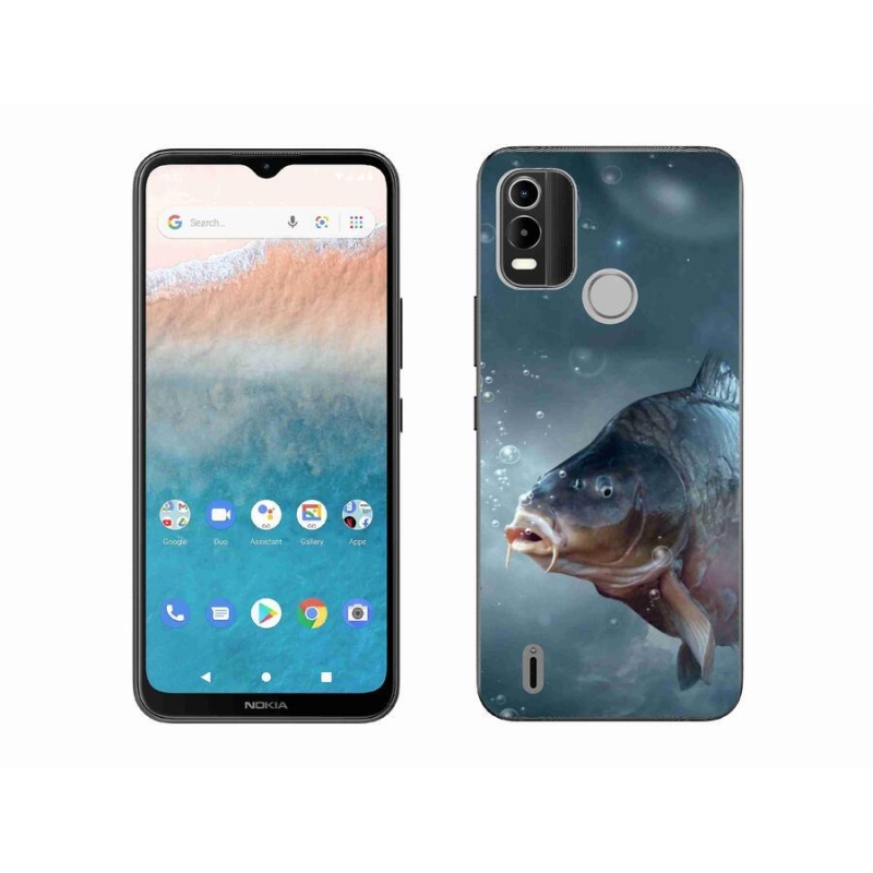Gelový kryt mmCase na mobil Nokia C21 Plus - kapr a bublinky
