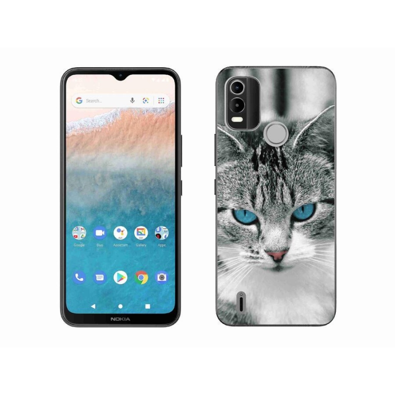 Gelový kryt mmCase na mobil Nokia C21 Plus - kočičí pohled 1