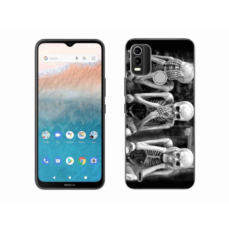 Gelový kryt mmCase na mobil Nokia C21 Plus - kostlivci