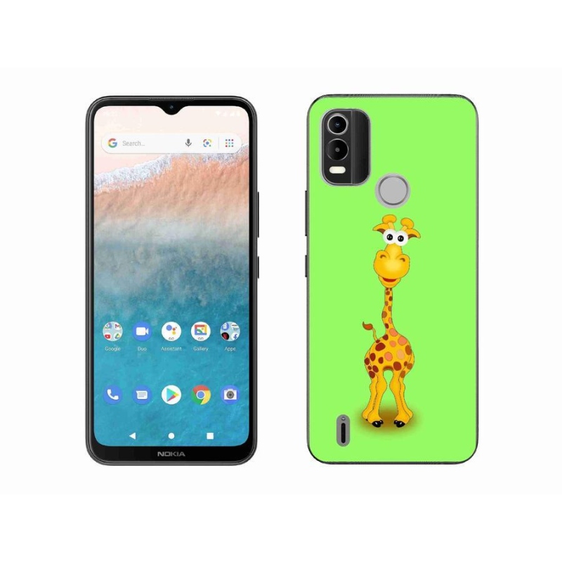 Gelový kryt mmCase na mobil Nokia C21 Plus - kreslená žirafa