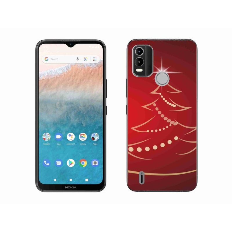 Gelový kryt mmCase na mobil Nokia C21 Plus - kreslený vánoční stromek