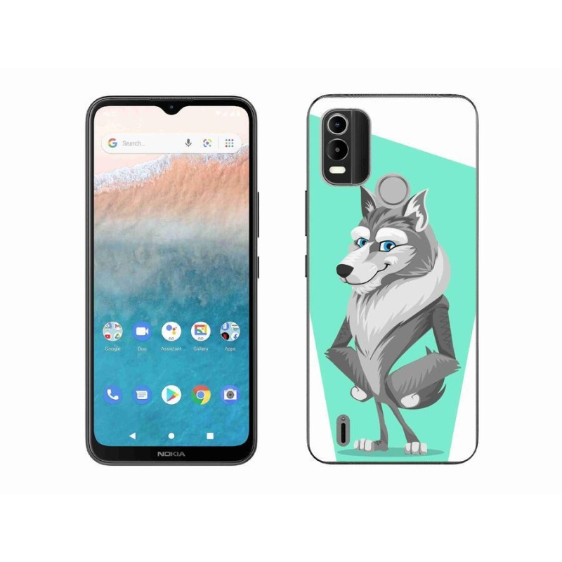 Gelový kryt mmCase na mobil Nokia C21 Plus - kreslený vlk
