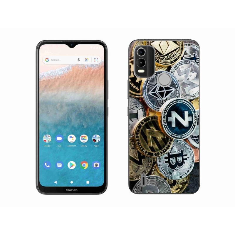 Gelový kryt mmCase na mobil Nokia C21 Plus - kryptoměny