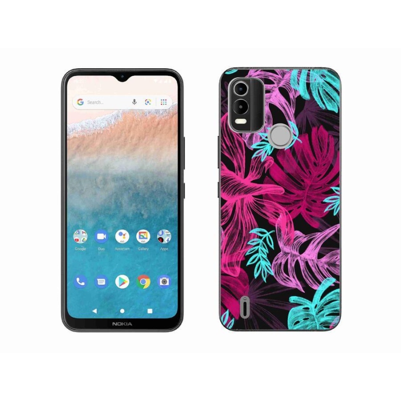 Gelový kryt mmCase na mobil Nokia C21 Plus - květiny 1
