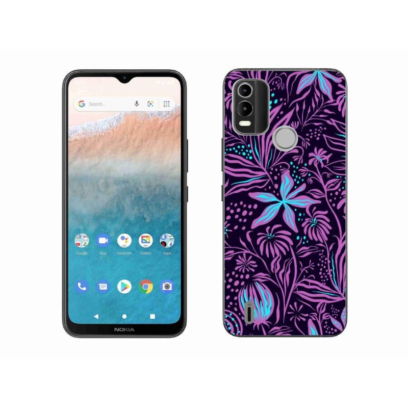 Gelový kryt mmCase na mobil Nokia C21 Plus - květiny 2