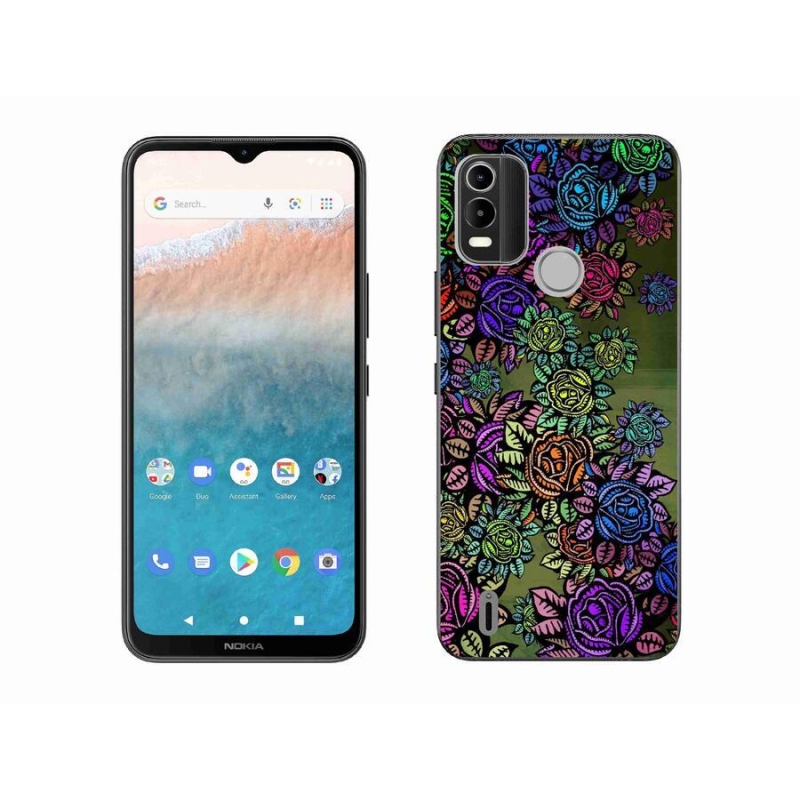 Gelový kryt mmCase na mobil Nokia C21 Plus - květiny 6