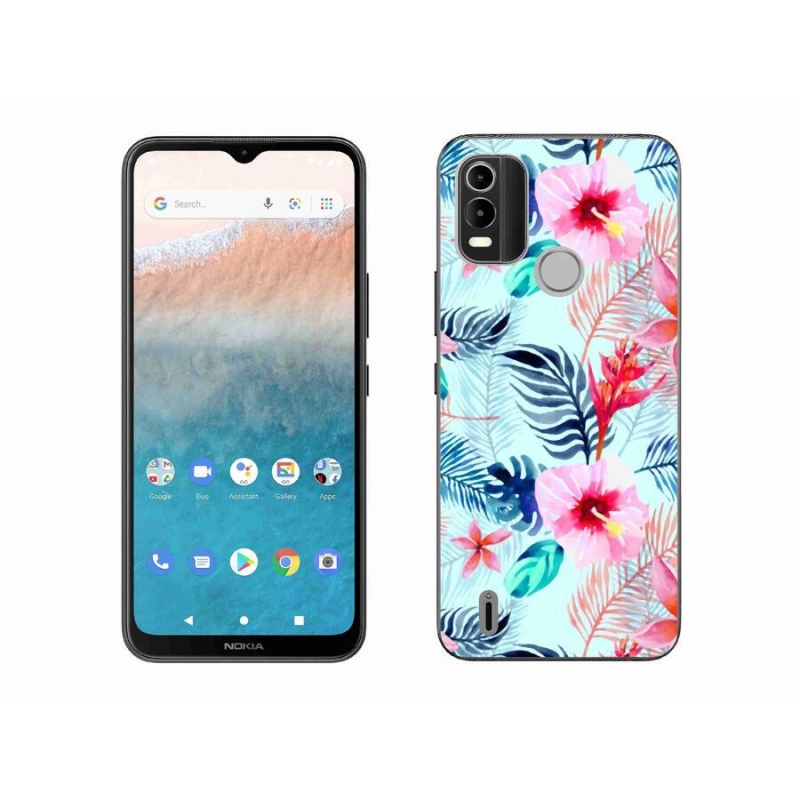 Gelový kryt mmCase na mobil Nokia C21 Plus - květiny