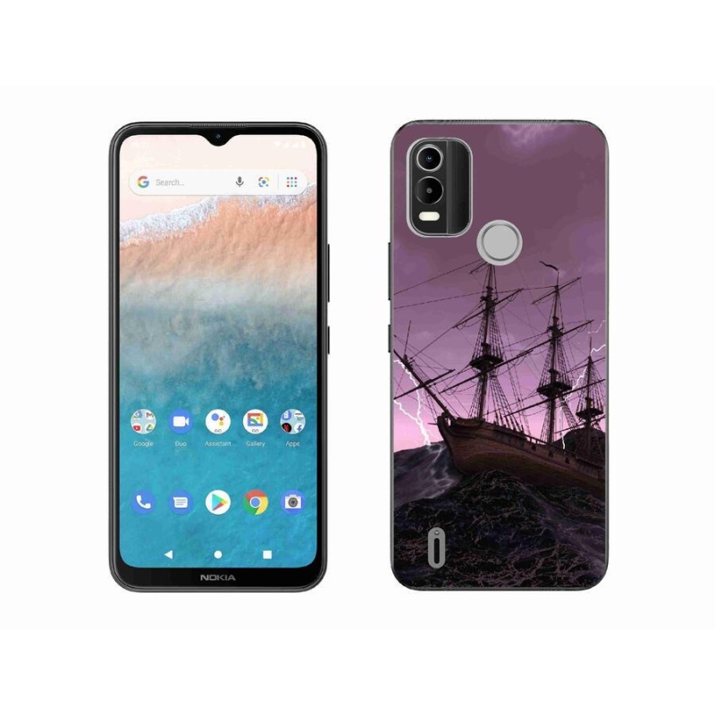 Gelový kryt mmCase na mobil Nokia C21 Plus - loď v bouři