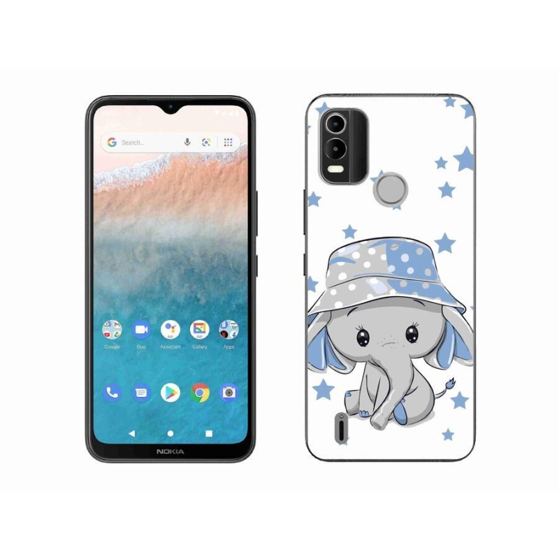 Gelový kryt mmCase na mobil Nokia C21 Plus - modrý slon