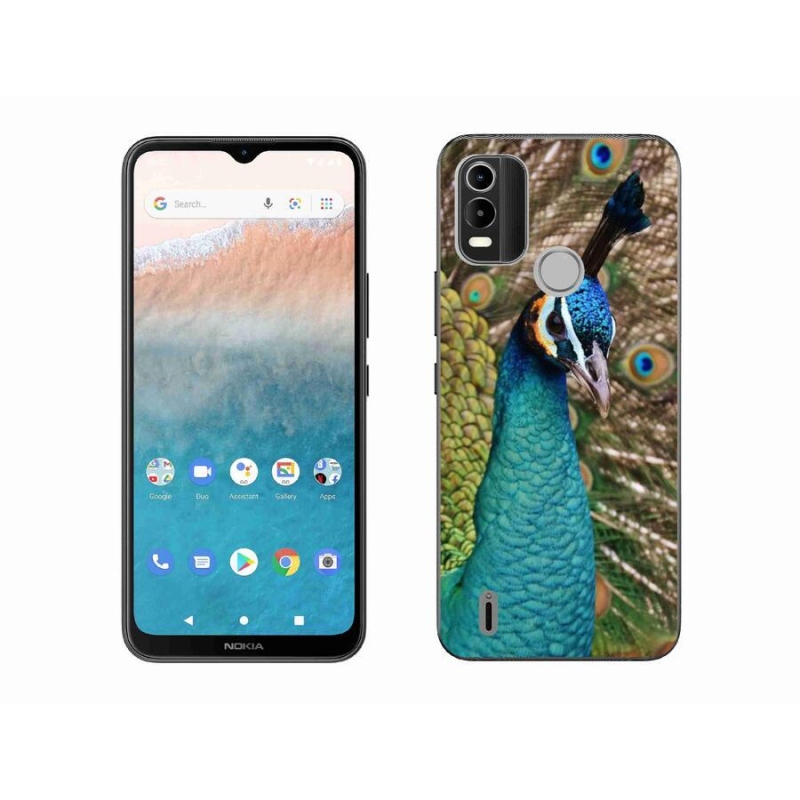Gelový kryt mmCase na mobil Nokia C21 Plus - páv