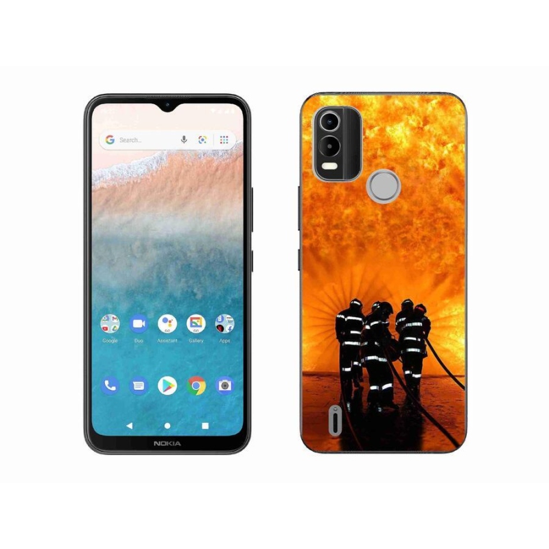 Gelový kryt mmCase na mobil Nokia C21 Plus - požár