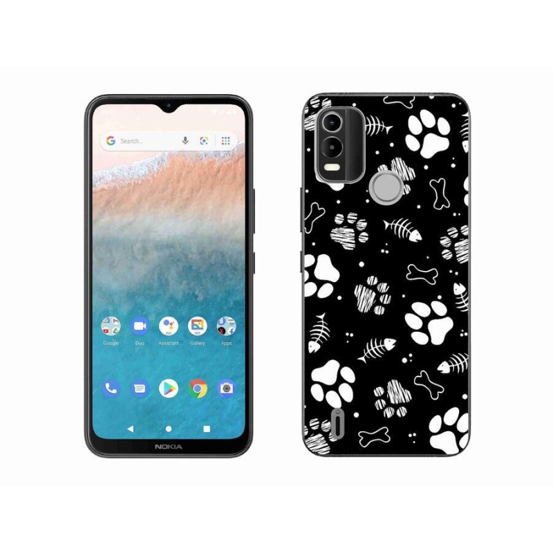 Gelový kryt mmCase na mobil Nokia C21 Plus - psí tlapky