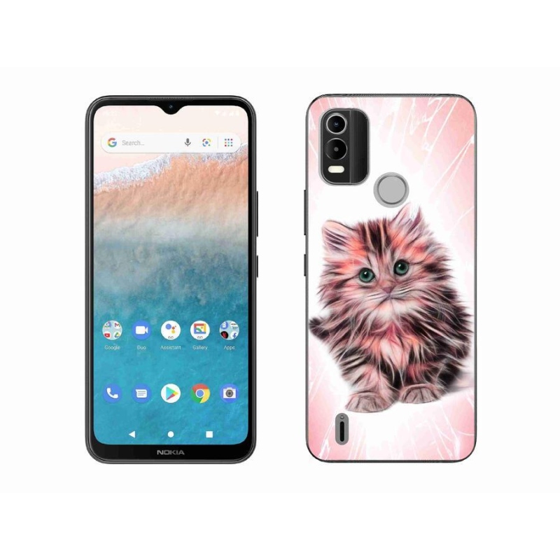 Gelový kryt mmCase na mobil Nokia C21 Plus - roztomilé kotě