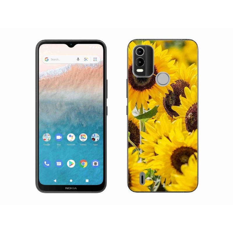 Gelový kryt mmCase na mobil Nokia C21 Plus - slunečnice