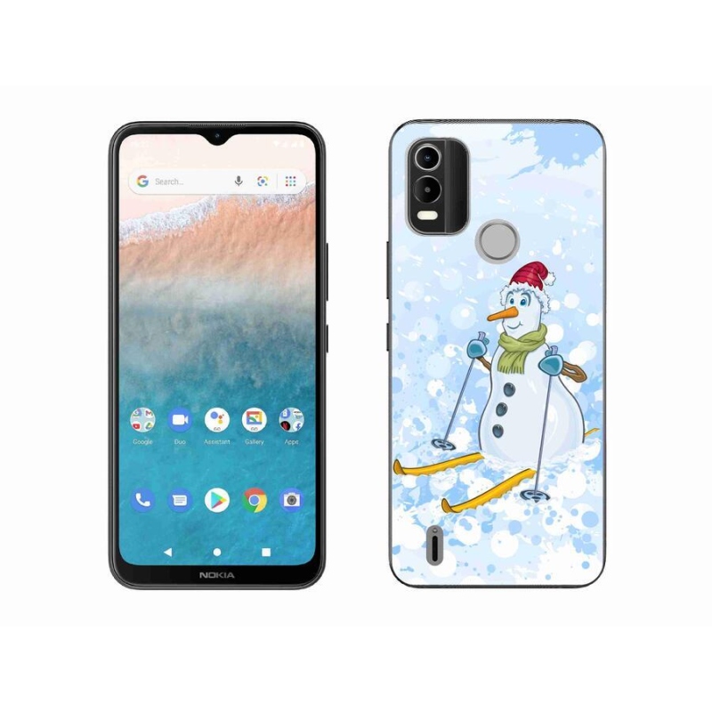 Gelový kryt mmCase na mobil Nokia C21 Plus - sněhulák