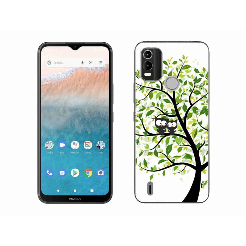 Gelový kryt mmCase na mobil Nokia C21 Plus - sovičky na stromě