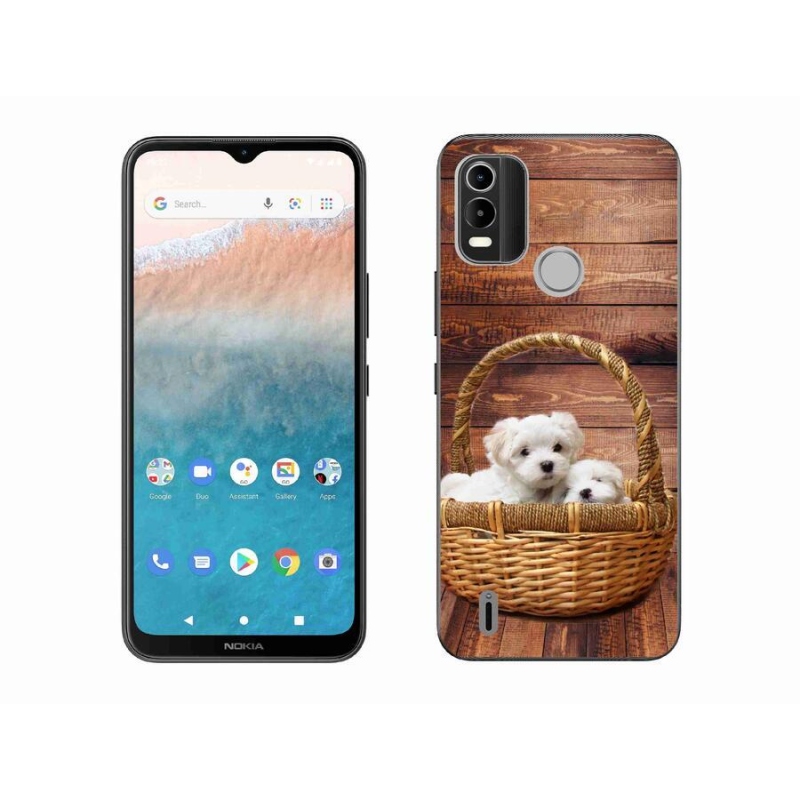 Gelový kryt mmCase na mobil Nokia C21 Plus - štěňátka