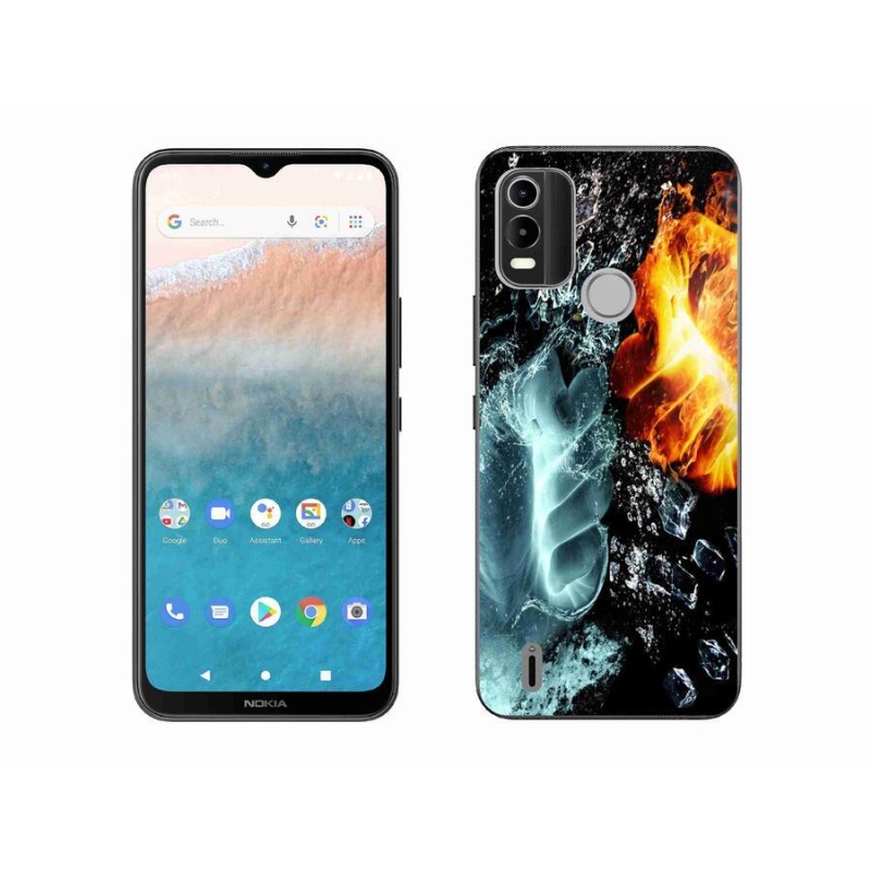 Gelový kryt mmCase na mobil Nokia C21 Plus - voda a oheň