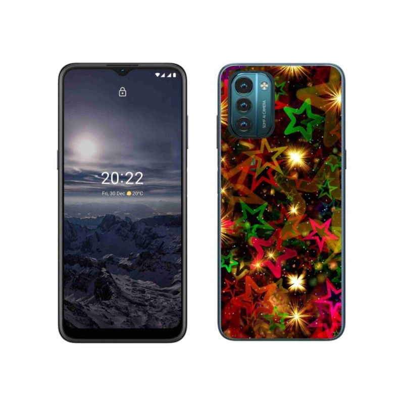 Gelový kryt mmCase na mobil Nokia G11/G21 - barevné hvězdičky