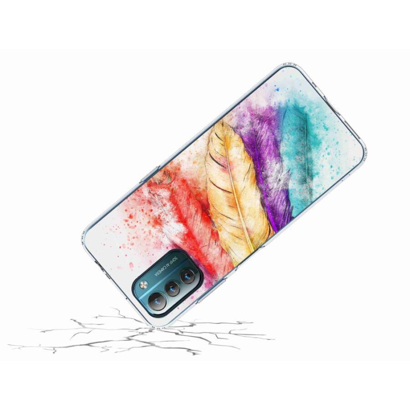 Gelový kryt mmCase na mobil Nokia G11/G21 - barevné peří