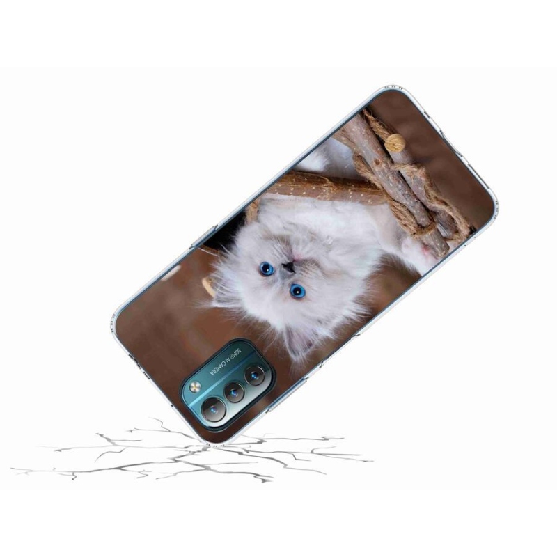 Gelový kryt mmCase na mobil Nokia G11/G21 - bílé kotě