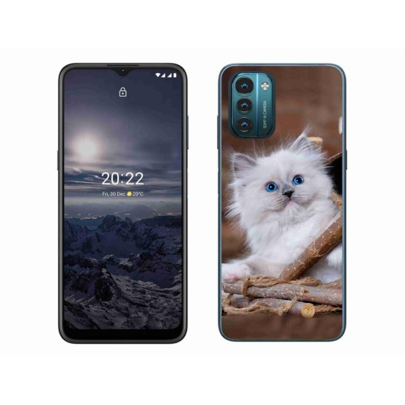Gelový kryt mmCase na mobil Nokia G11/G21 - bílé kotě