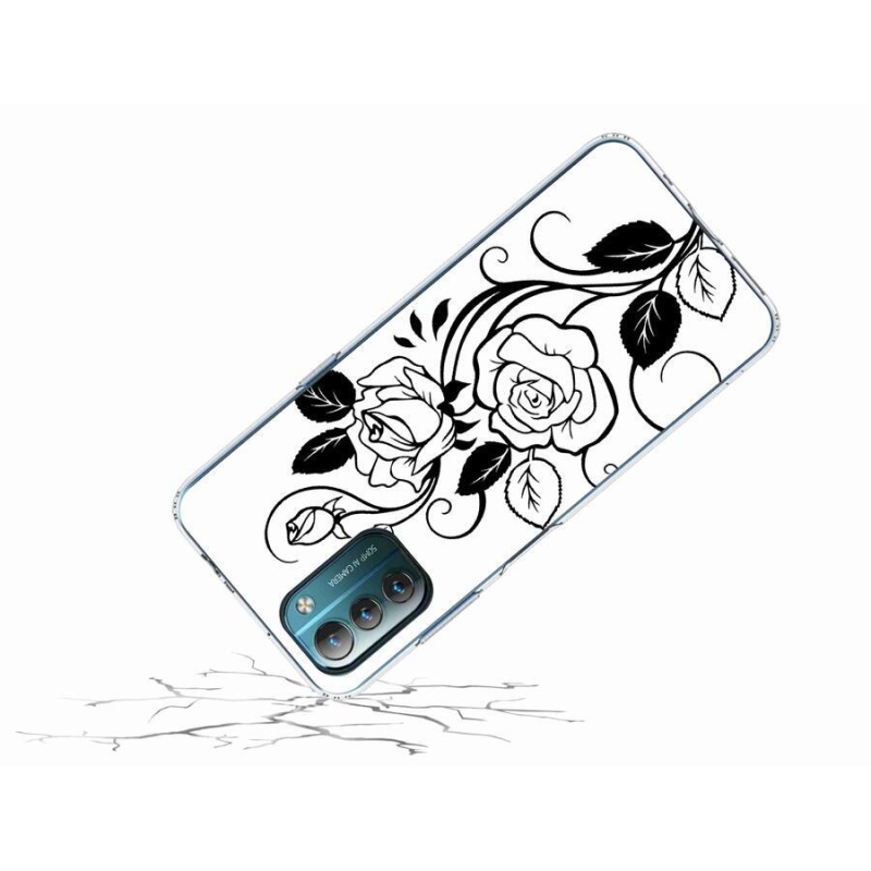 Gelový kryt mmCase na mobil Nokia G11/G21 - černobílá růže