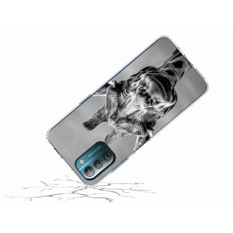 Gelový kryt mmCase na mobil Nokia G11/G21 - černobílá žirafa