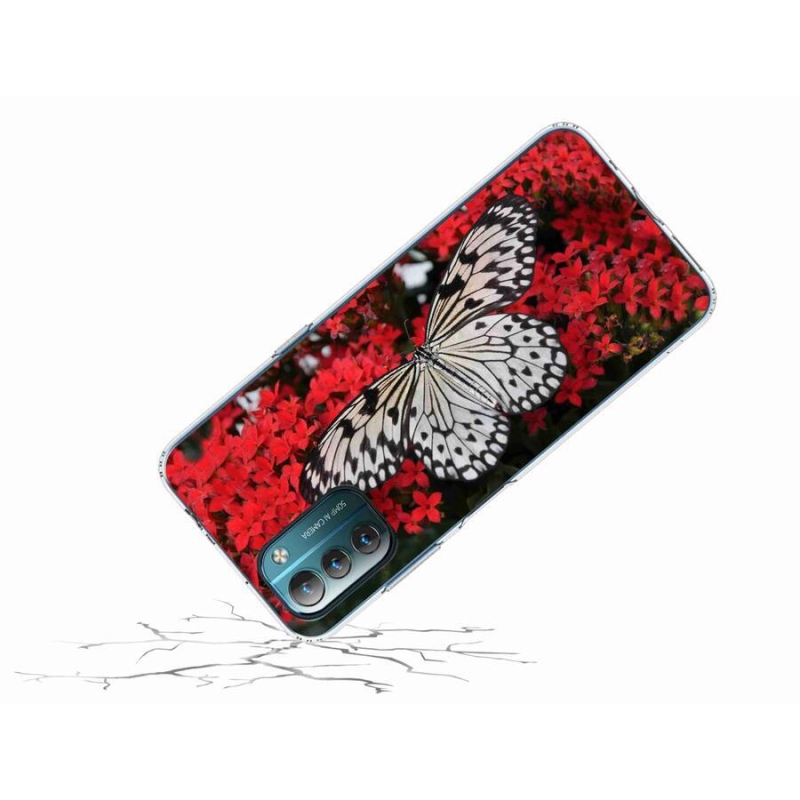 Gelový kryt mmCase na mobil Nokia G11/G21 - černobílý motýl 1