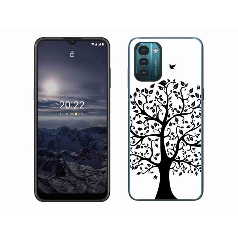 Gelový kryt mmCase na mobil Nokia G11/G21 - černobílý strom