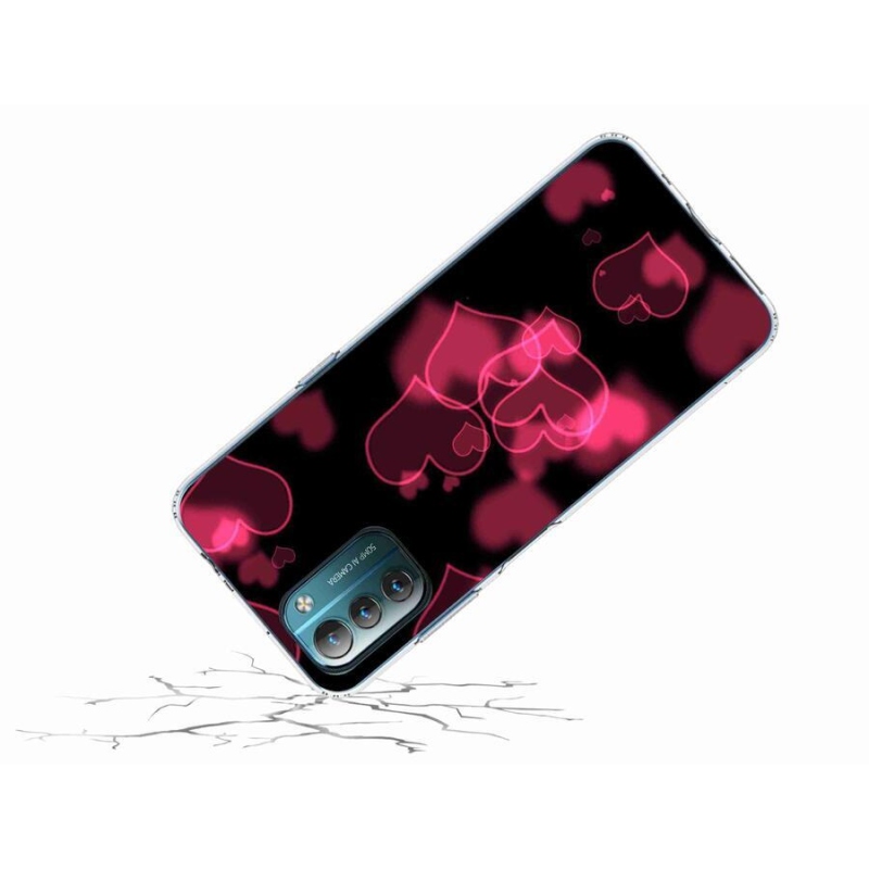 Gelový kryt mmCase na mobil Nokia G11/G21 - červená srdíčka
