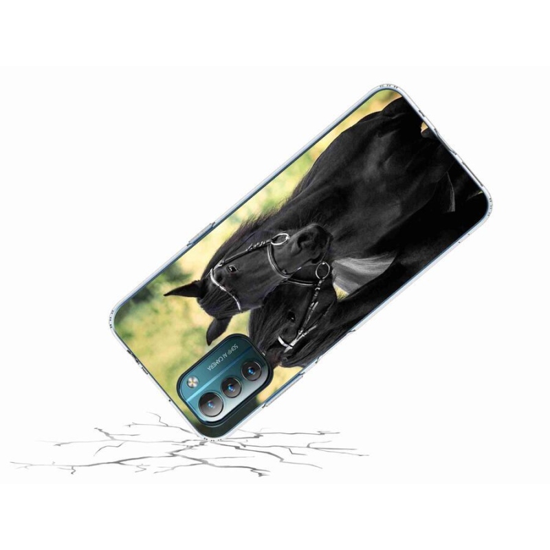 Gelový kryt mmCase na mobil Nokia G11/G21 - dva černí koně