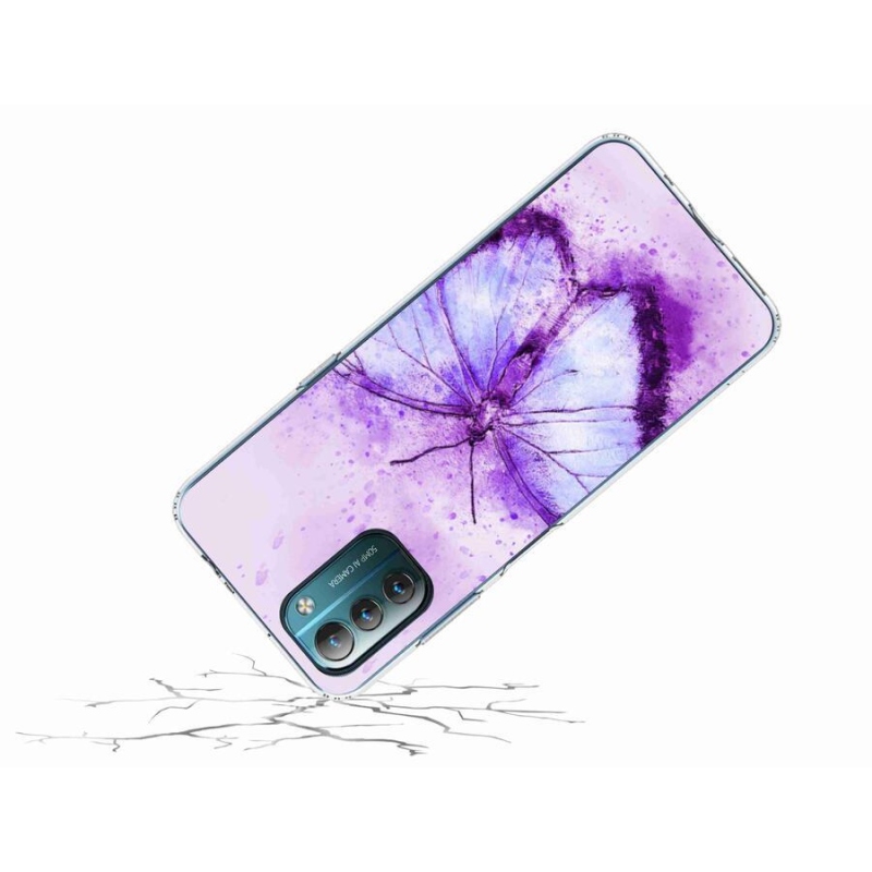 Gelový kryt mmCase na mobil Nokia G11/G21 - fialový motýl
