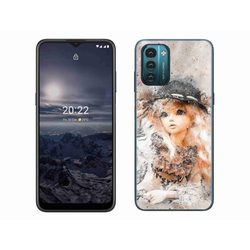 Gelový kryt mmCase na mobil Nokia G11/G21 - holčička s kloboukem
