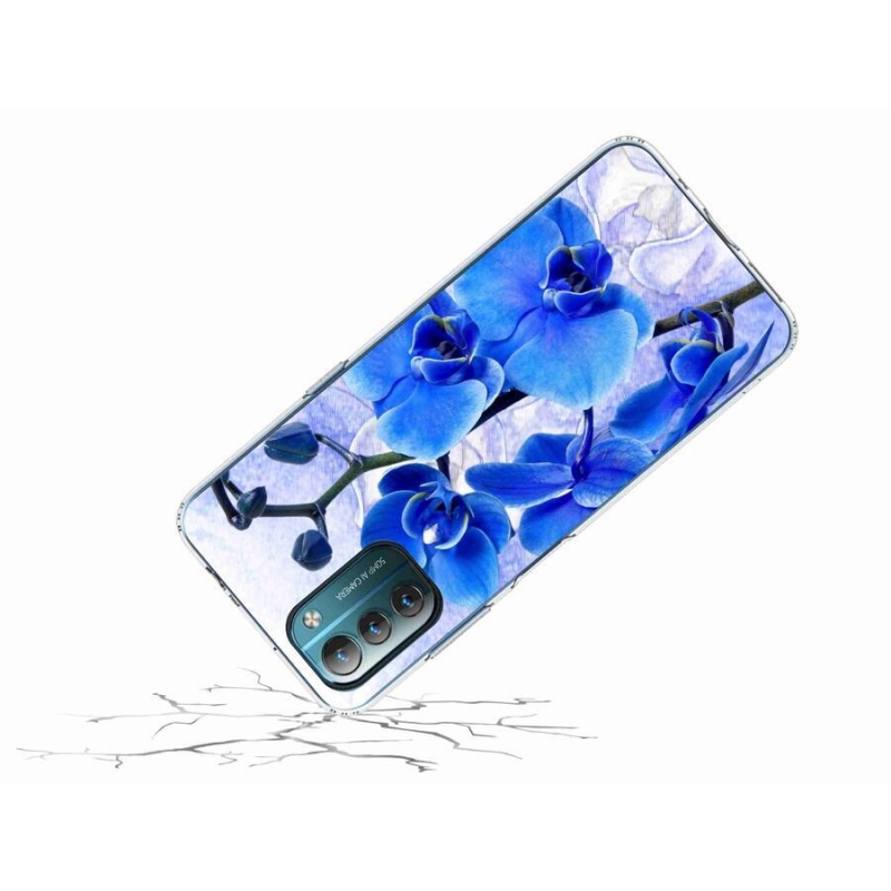 Gelový kryt mmCase na mobil Nokia G11/G21 - modré květy