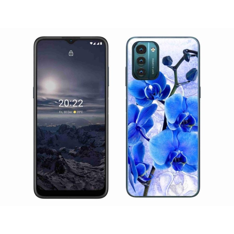 Gelový kryt mmCase na mobil Nokia G11/G21 - modré květy