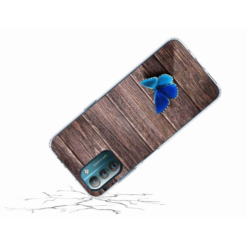 Gelový kryt mmCase na mobil Nokia G11/G21 - modrý motýl 1