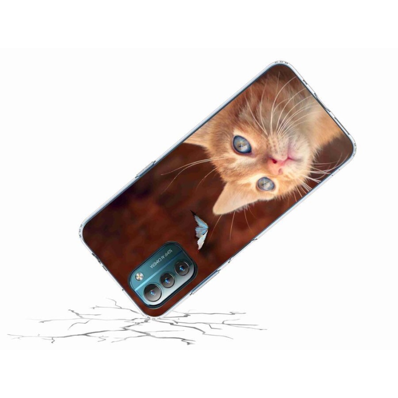 Gelový kryt mmCase na mobil Nokia G11/G21 - motýl a kotě
