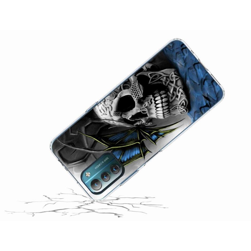 Gelový kryt mmCase na mobil Nokia G11/G21 - motýl a lebka
