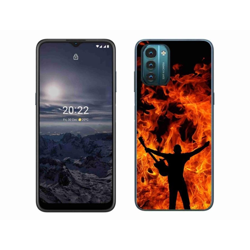 Gelový kryt mmCase na mobil Nokia G11/G21 - muzikant a oheň
