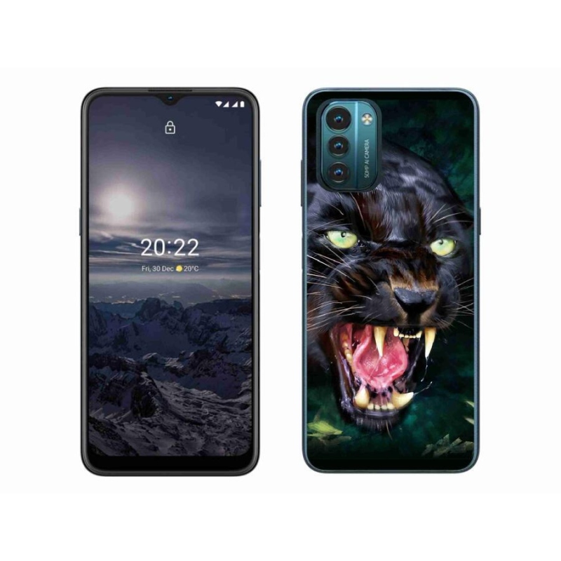 Gelový kryt mmCase na mobil Nokia G11/G21 - rozzuřený černý panter