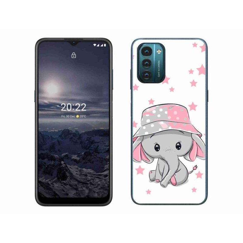 Gelový kryt mmCase na mobil Nokia G11/G21 - růžový slon