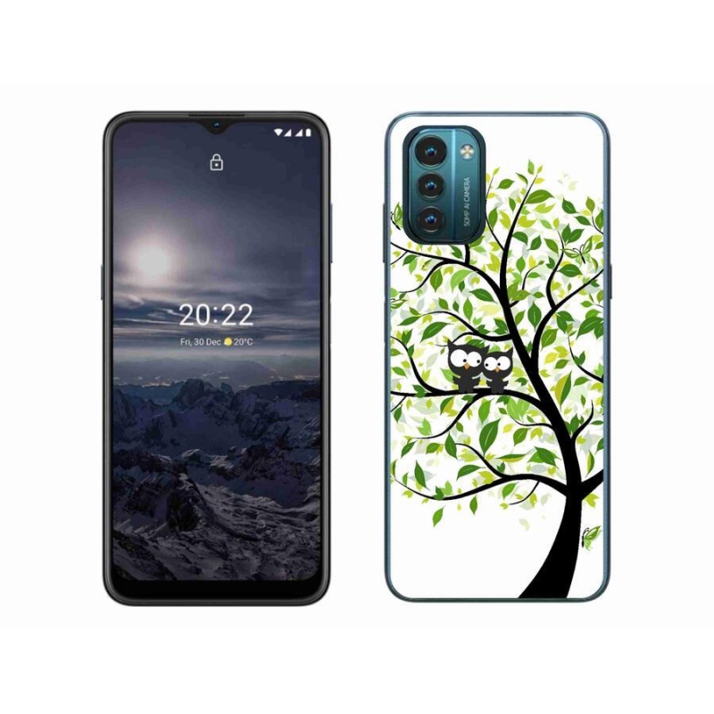 Gelový kryt mmCase na mobil Nokia G11/G21 - sovičky na stromě