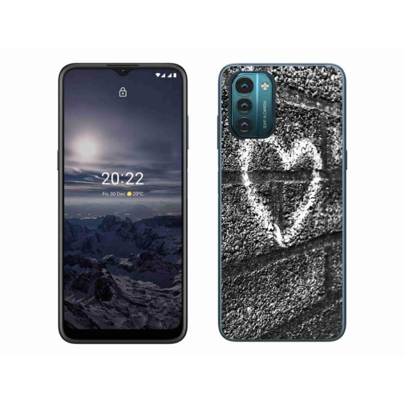 Gelový kryt mmCase na mobil Nokia G11/G21 - srdce na zdi