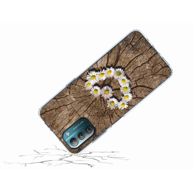 Gelový kryt mmCase na mobil Nokia G11/G21 - srdce z kopretin