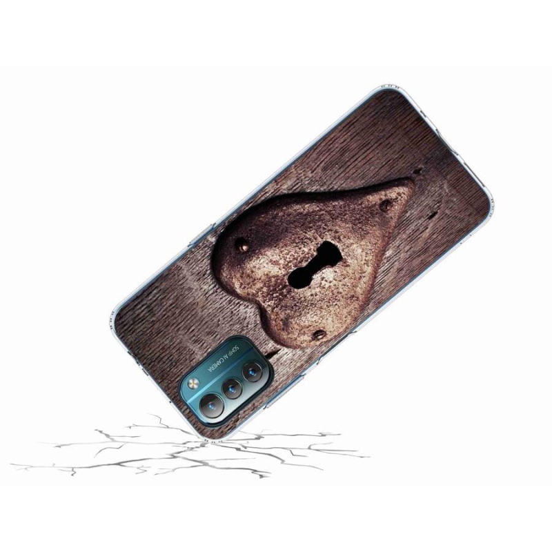 Gelový kryt mmCase na mobil Nokia G11/G21 - zámek ve tvaru srdce