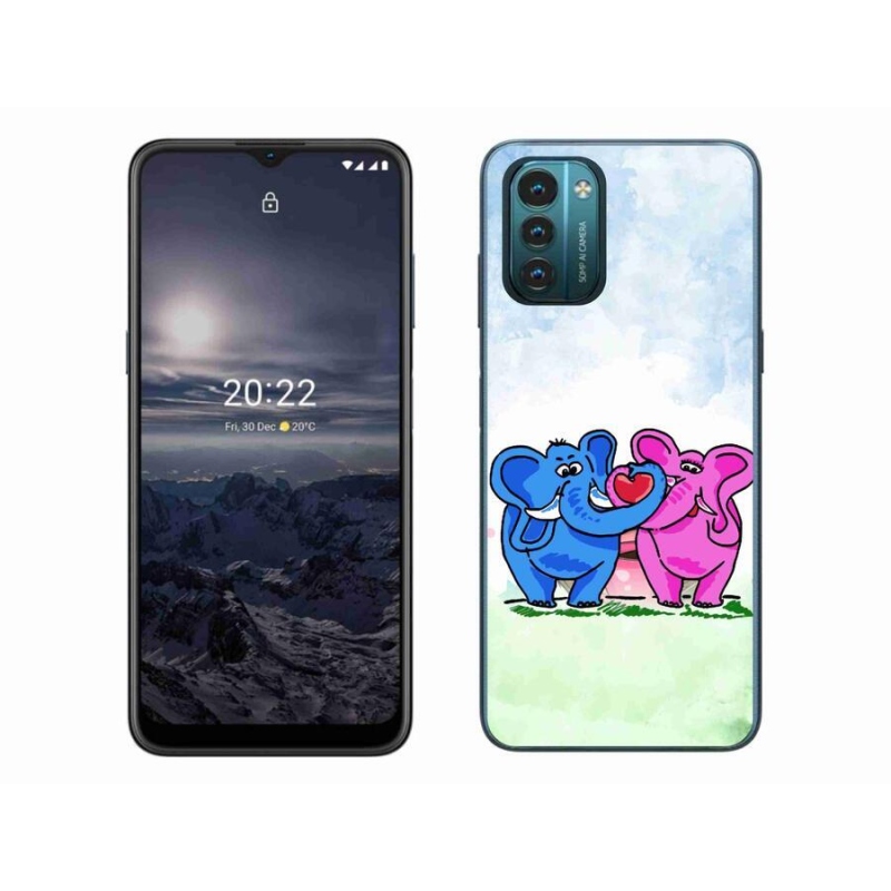 Gelový kryt mmCase na mobil Nokia G11/G21 - zamilovaní sloni