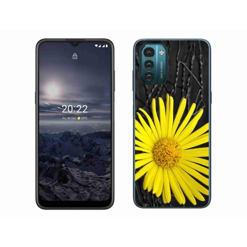 Gelový kryt mmCase na mobil Nokia G11/G21 - žlutá květina